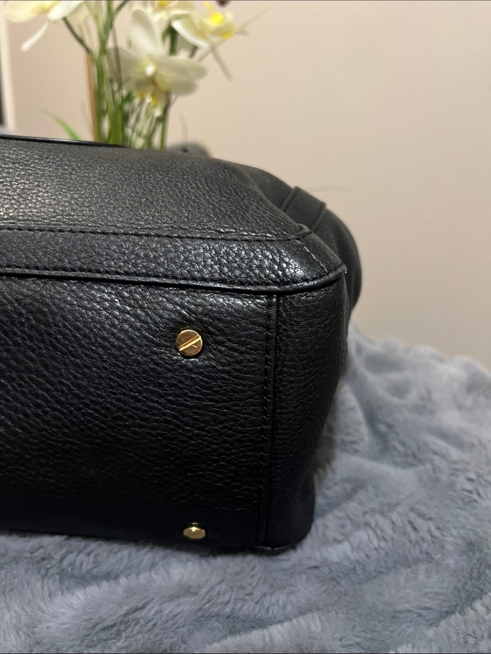 Tory Burch Amanda Black Pebbled Leather Tote retail $495 EUC - Picture 6 of 11